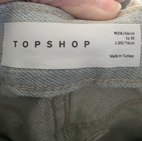 Topshop Light Blue High Rise Baggy Jeans Size W26 L30 - Picture 3 of 3